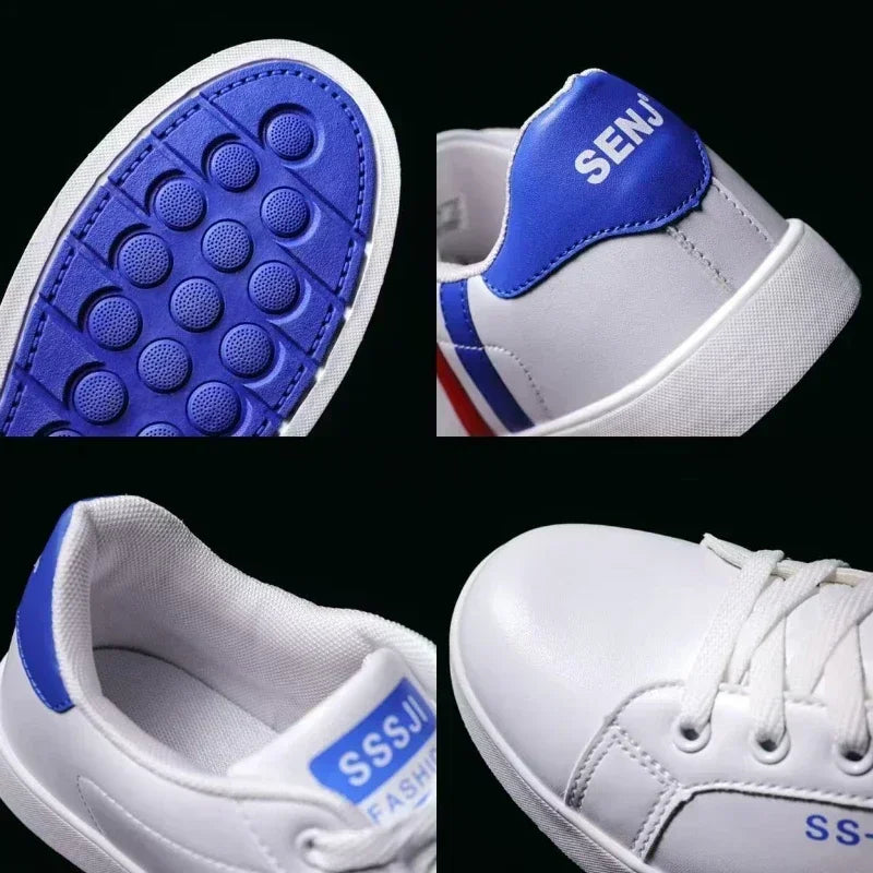 High Quality Men Sneakers Leather Outdoor Casual Shoes Lace-up Hot Sale Mens Vulcanized Shoes Trendy Men Shoes New Tenis Hombres