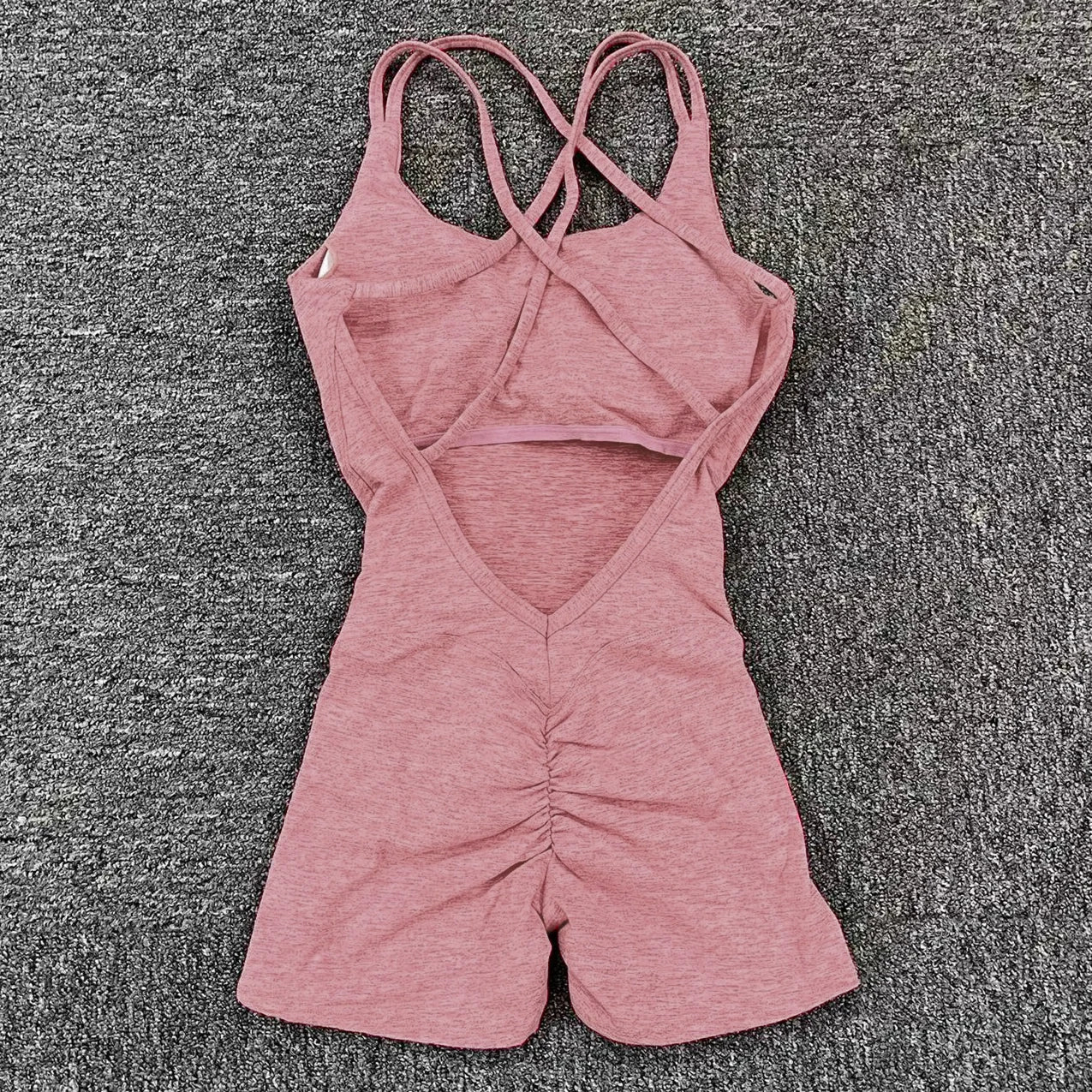 Pad Cross Back Women 2025 Lycra Fitness Gym One Piece Jumpsuit Leggings Workout Pant Female Shorts Active Wear Sport Outfit Suit