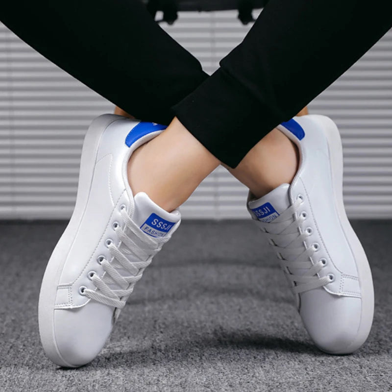 High Quality Men Sneakers Leather Outdoor Casual Shoes Lace-up Hot Sale Mens Vulcanized Shoes Trendy Men Shoes New Tenis Hombres