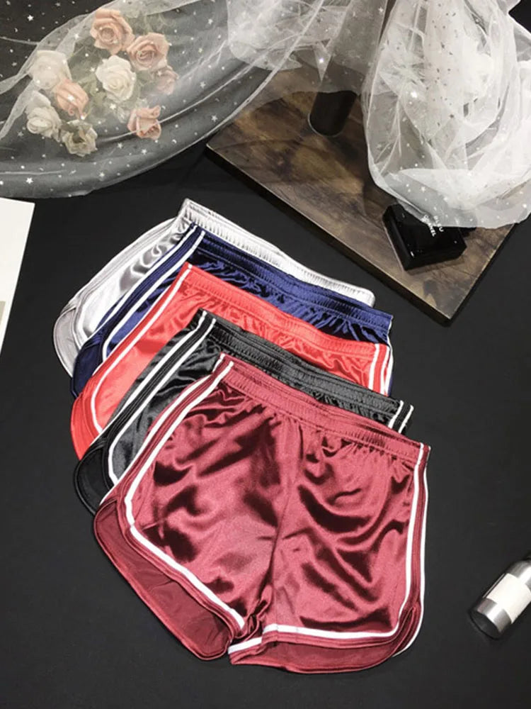 New 2025 Women Shorts Summer Silk Slim Beach Casual White Egde Shorts Hot