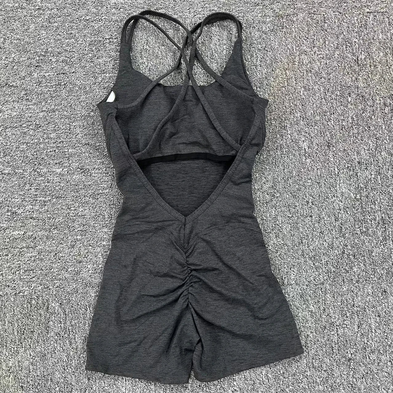 Pad Cross Back Women 2025 Lycra Fitness Gym One Piece Jumpsuit Leggings Workout Pant Female Shorts Active Wear Sport Outfit Suit