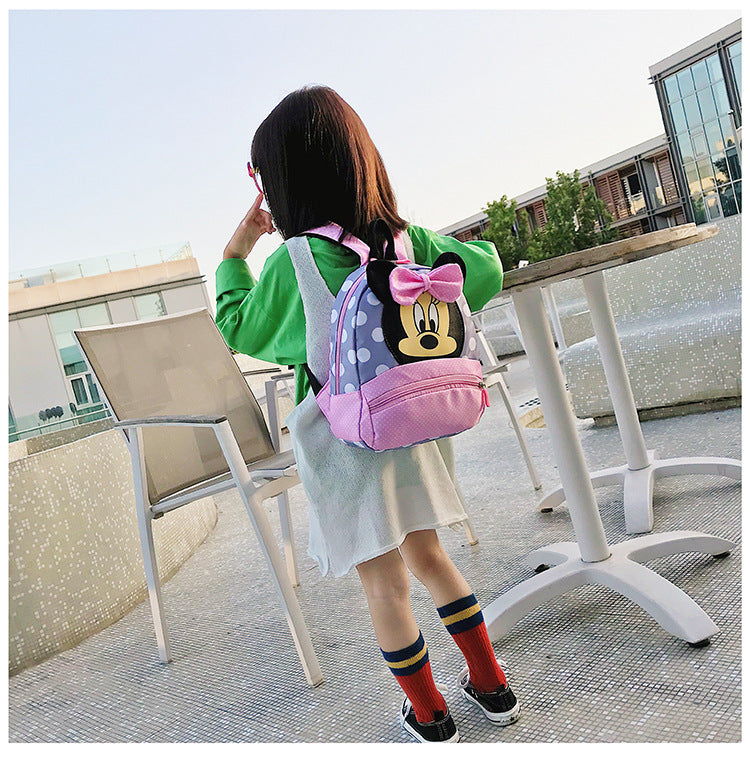 Disney Cartoon Backpack For Baby Boys Girls Minnie Mickey Mouse Children Lovely Schoolbag Kindergarten Schoolbag Kids Gift
