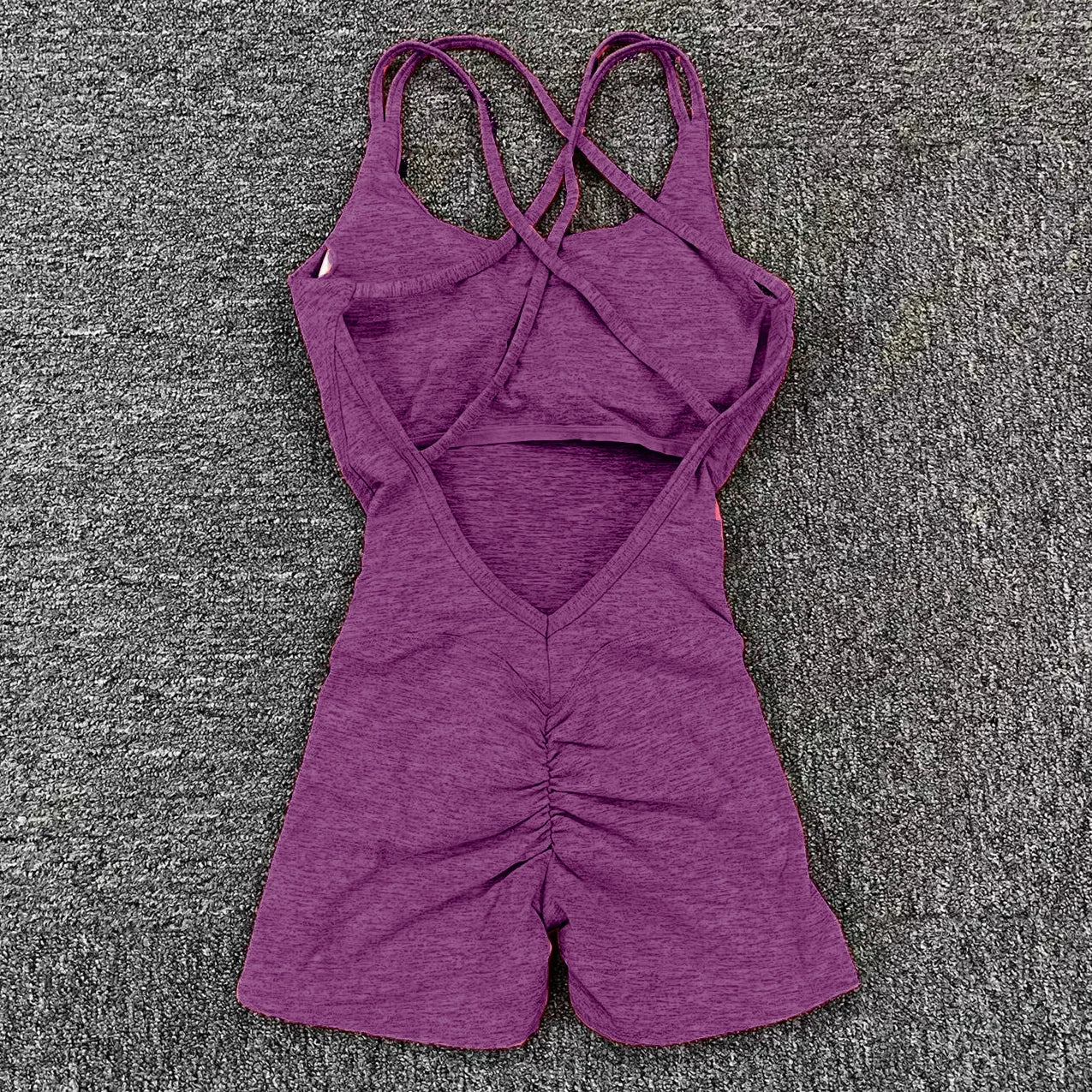 Pad Cross Back Women 2025 Lycra Fitness Gym One Piece Jumpsuit Leggings Workout Pant Female Shorts Active Wear Sport Outfit Suit