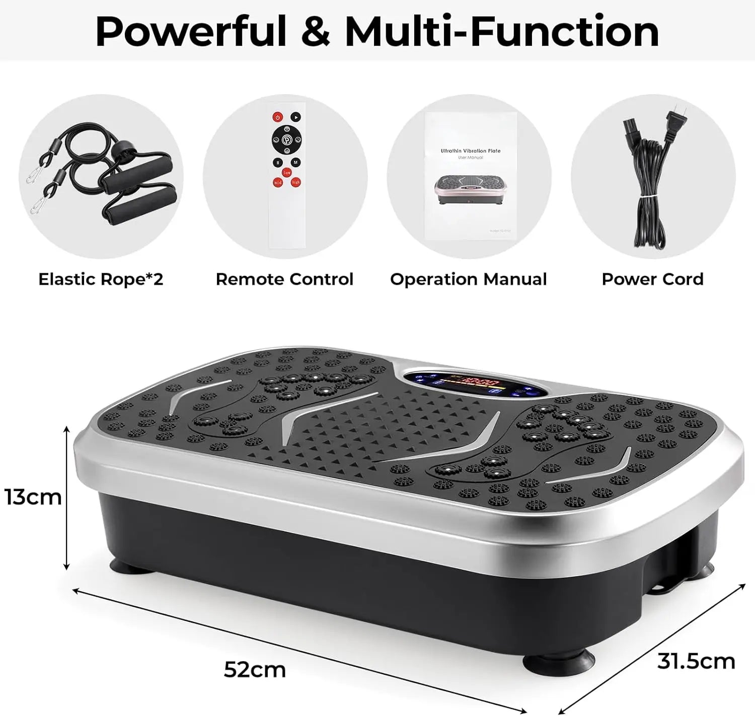 Vibration Plate,Fitness Vibration Board for Home,Full Body Exercise Machine,Fat Burning&Muscle Building,Body Shaper,Silver
