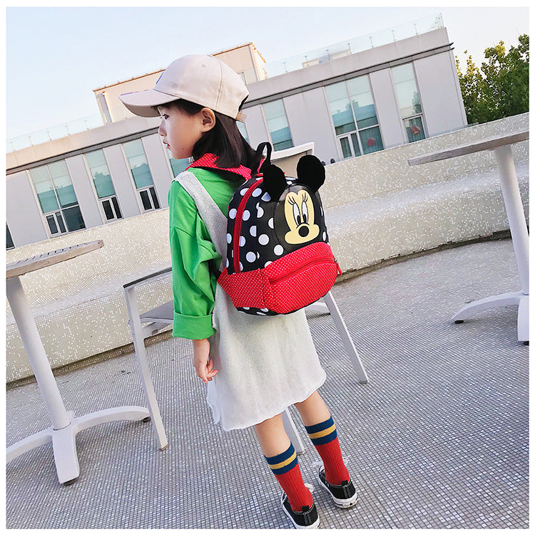 Disney Cartoon Backpack For Baby Boys Girls Minnie Mickey Mouse Children Lovely Schoolbag Kindergarten Schoolbag Kids Gift