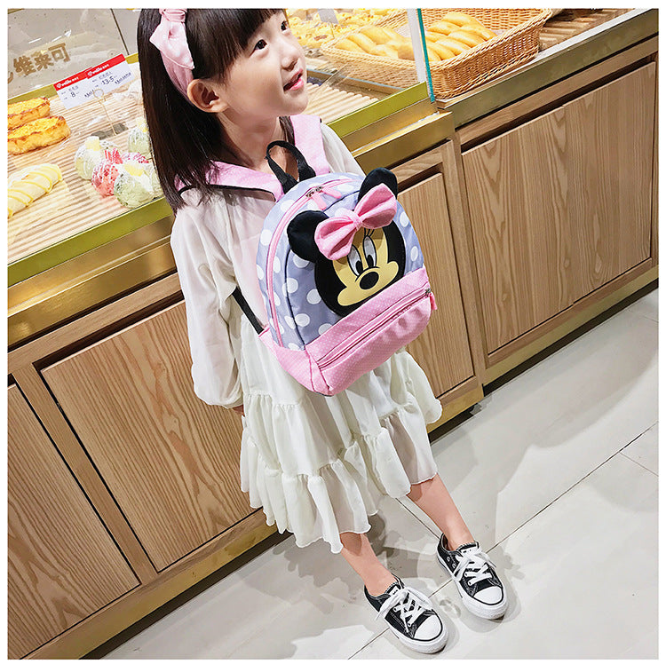 Disney Cartoon Backpack For Baby Boys Girls Minnie Mickey Mouse Children Lovely Schoolbag Kindergarten Schoolbag Kids Gift